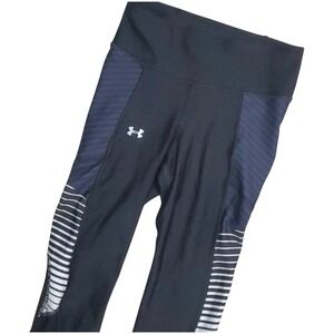 Under Armour Navy Blue Cropped HeatGear Compression Leggings Womens XS